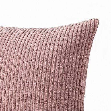 Ribbed Textured Pillow Cover Decorative Square Cushion Case Single Piece 17.7x17.7in