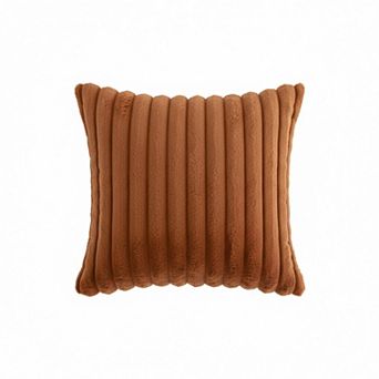 Textured Corded Pillow Cover Decorative Square Cushion Case Single Piece 17.7x17.7in