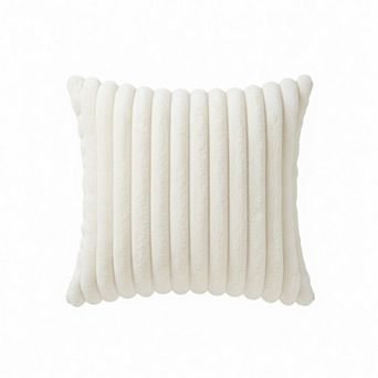 Textured Corded Pillow Cover Decorative Square Cushion Case Single Piece 17.7x17.7in