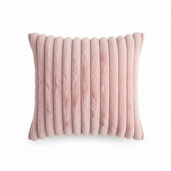 Textured Corded Pillow Cover Decorative Square Cushion Case Single Piece 17.7x17.7in
