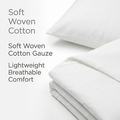 4-Piece Cotton Washed Bedding Set with Duvet Cover Flat Sheet and Pillowcases Textured Woven Finish