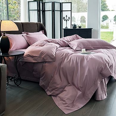 4-Piece Cotton Washed Bedding Set with Duvet Cover Flat Sheet and Pillowcases Soft Smooth Finish