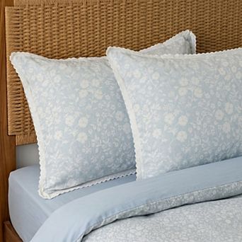 4 pc Cotton Washed Jacquard Bedding Set with Duvet Cover Flat Sheet and Pillowcases