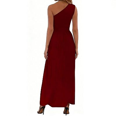 one shoulder flowy cocktail dresses Plus Size One Shoulder Cocktail Dress  Elegant & Flowy  MARIIO
