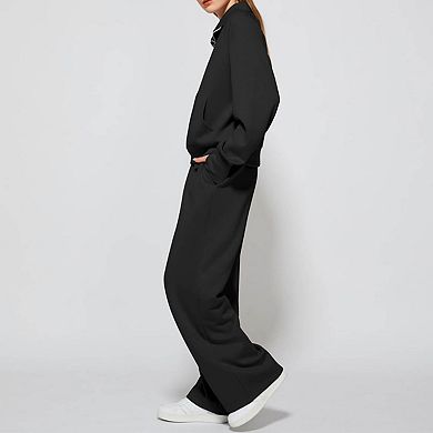 Women's Drawstring Waist Wide Leg Lounge Pants