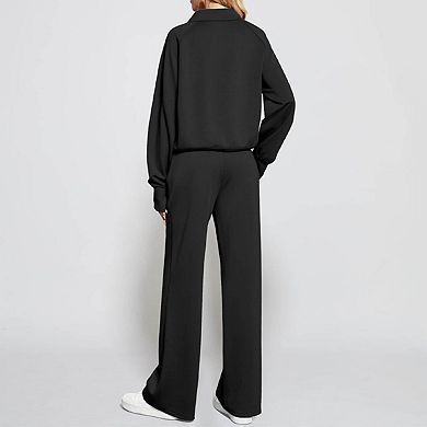 Women's Drawstring Waist Wide Leg Lounge Pants