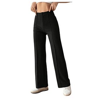 Women's Stretchy Straight Leg Dress Pants Business Casual Work Slacks for Office