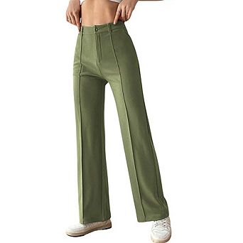 Women's Stretchy Straight Leg Dress Pants Business Casual Work Slacks for Office