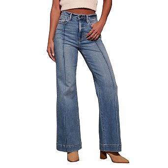 Women's Jeans Straight Leg High Waisted Denim Pants with Pockets