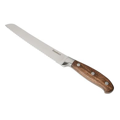 Bloomhouse 8 Inch German Steel Bread Knife with Forged Wood Handle