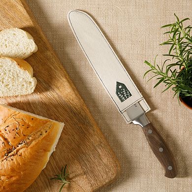 Bloomhouse 8 Inch German Steel Bread Knife with Forged Wood Handle