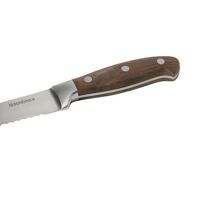 Bloomhouse 8 Inch German Steel Bread Knife with Forged Wood Handle