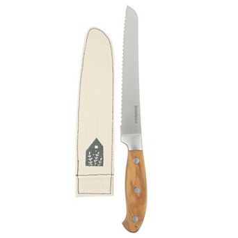 Bloomhouse 8 Inch German Steel Bread Knife with Forged Wood Handle