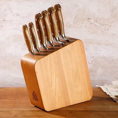 Bloomhouse 7 Piece German Steel Knife Block Set with Forged Wood Handle