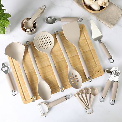 Gibson Home Burchette 20 Piece Kitchen Gadget and Tool Set with Nylon Utensils
