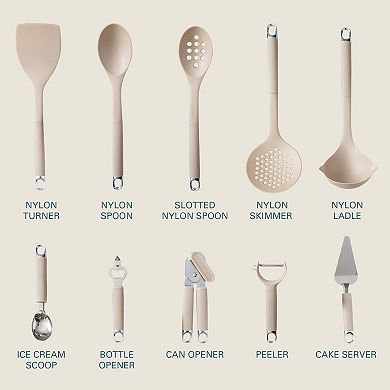 Gibson Home Burchette 20 Piece Kitchen Gadget and Tool Set with Nylon Utensils
