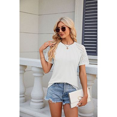 Women's Blouse Casual Short Sleeve Crew Neck Summer Top