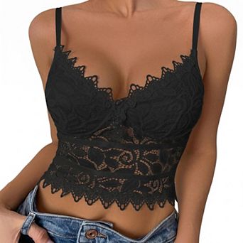Women's Deep V-Neck Adjustable Spaghetti Strap Cami Short Top