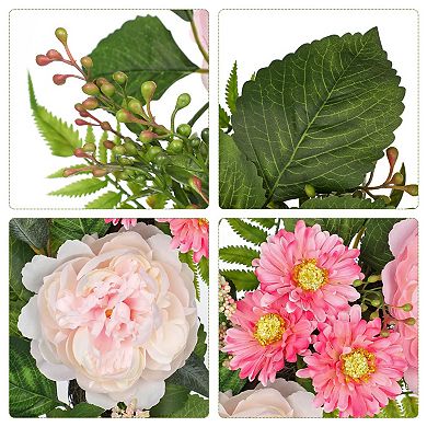 24" Silk Peony Daisy Wedding Wreath