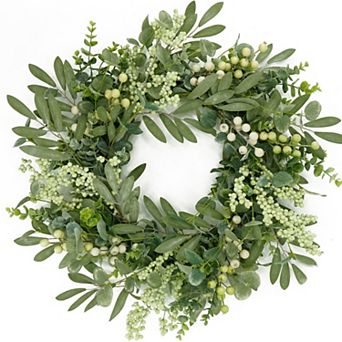 Eucalyptus Olive Berry Farmhouse Wreath