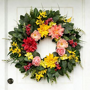 Spring Eucalyptus Peony Rose Wreath