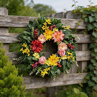 Spring Eucalyptus Peony Rose Wreath