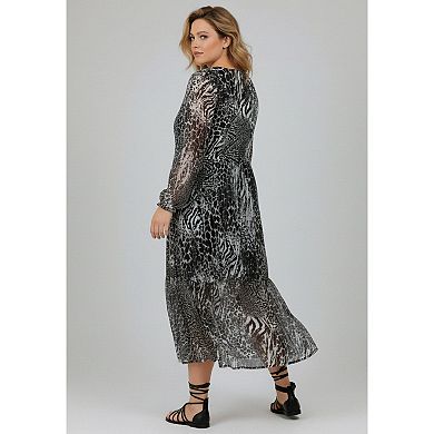 Avenue Women's Plus Size Maxi Tiered Dress