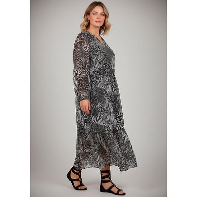 Avenue Women's Plus Size Maxi Tiered Dress