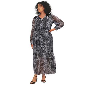 Avenue Women's Plus Size Maxi Tiered Dress