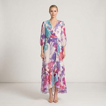 Women's Maison Tara Romantic Floral Chiffon Maxi Dress