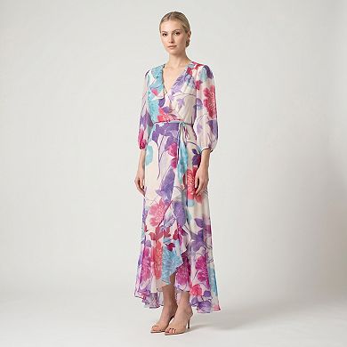 Women's Maison Tara Romantic Floral Chiffon Maxi Dress