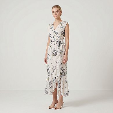 Women's Maison Tara Soft Floral Wrap Maxi Dress