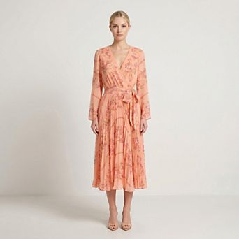 Women's Maison Tara Floral Pleated Midi Dress