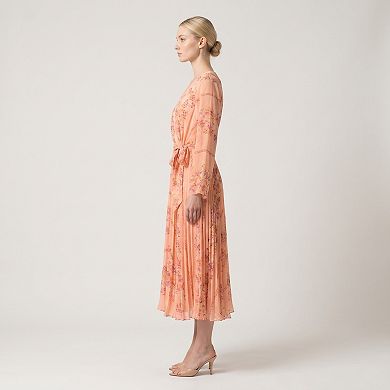 Women's Maison Tara Floral Pleated Midi Dress
