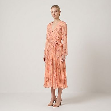 Women's Maison Tara Floral Pleated Midi Dress