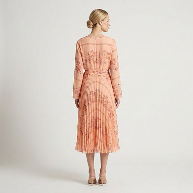 Women's Maison Tara Floral Pleated Midi Dress