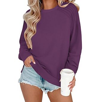 Zeagoo Womens Long Sleeve Casual Tunic Tops Loose Pleated Blouses for Fall Daily Outfits