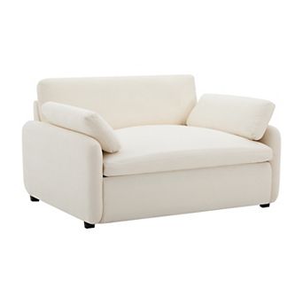 Merax Oversized Chenille Single Sofa Chair, Modern Upholstered Comfy Armchair