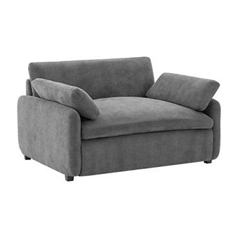 Merax Oversized Chenille Single Sofa Chair, Modern Upholstered Comfy Armchair