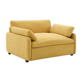 Merax Oversized Chenille Single Sofa Chair, Modern Upholstered Comfy Armchair