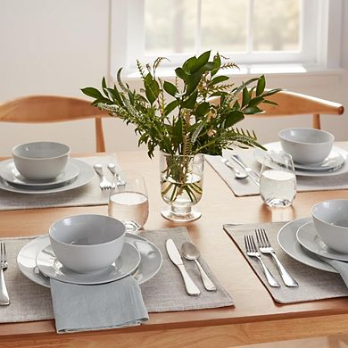 JUANWANG 18-Pc White Porcelain Dinnerware Set, Service for 6, Microwave & Dishwasher Safe