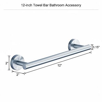 12-inch Towel Bar SUS304 Stainless Steel Brushed Nickel Wall Mounted Bathroom Accessory