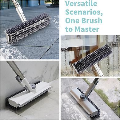 Floor Scrub Brush with Long Handle Stiff Bristle Heavy Duty