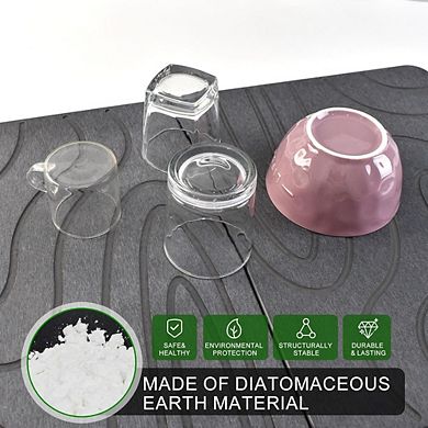 Zoulao 2-Pack Stone Drying Mat, 16x12", Quick Dry Diatomaceous Earth, No Residue.
