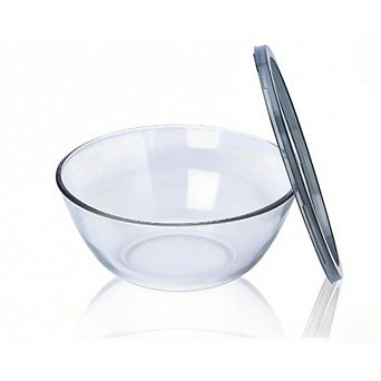 JUANWANG 4.7-qt Sourdough Proofing Bowl with Lid, Clear Glass Mixing Bowl, Kitchen Storage