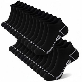 12 Pairs Mens Ankle Socks Athletic Casual Low Cut Breathable Arch Support Heel Tab Durable