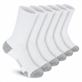 Mens Womens Crew Socks Cushion Breathable Arch Support Durable 6 Pairs
