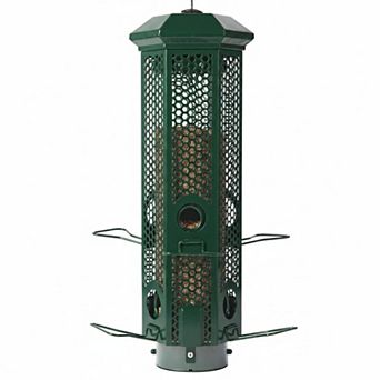 Squirrel Proof Bird Feeder Weight Activated 6 Ports Metal 3lb Capacity