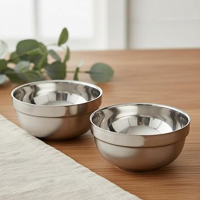 10 Pack Stainless Steel Double Wall Bowls 15 Oz Insulated Serving Dishes For Kitchen Party