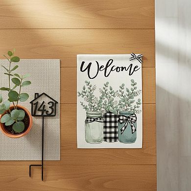 Eucalyptus Mason Jar Spring Summer House Flag Double Sided Durable Polyester Welcome Yard Outdoor